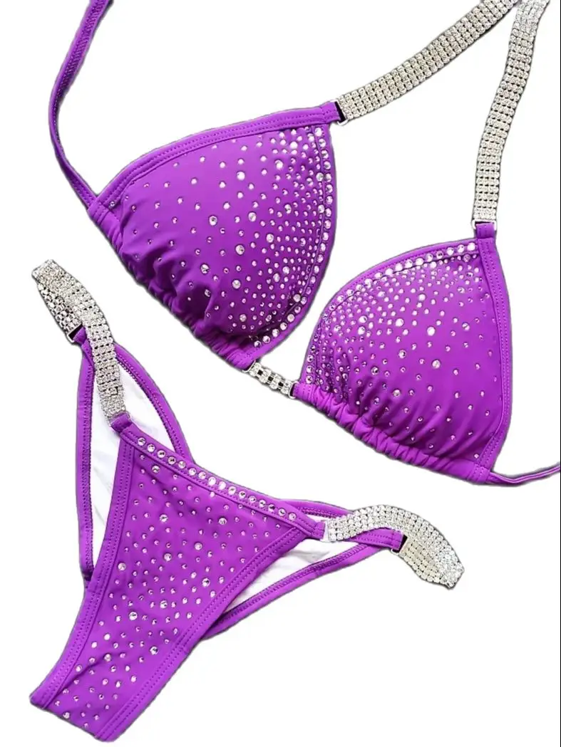 NPC IFBB конкурсное бикини костюм для женских фотоэлементов Scrunch