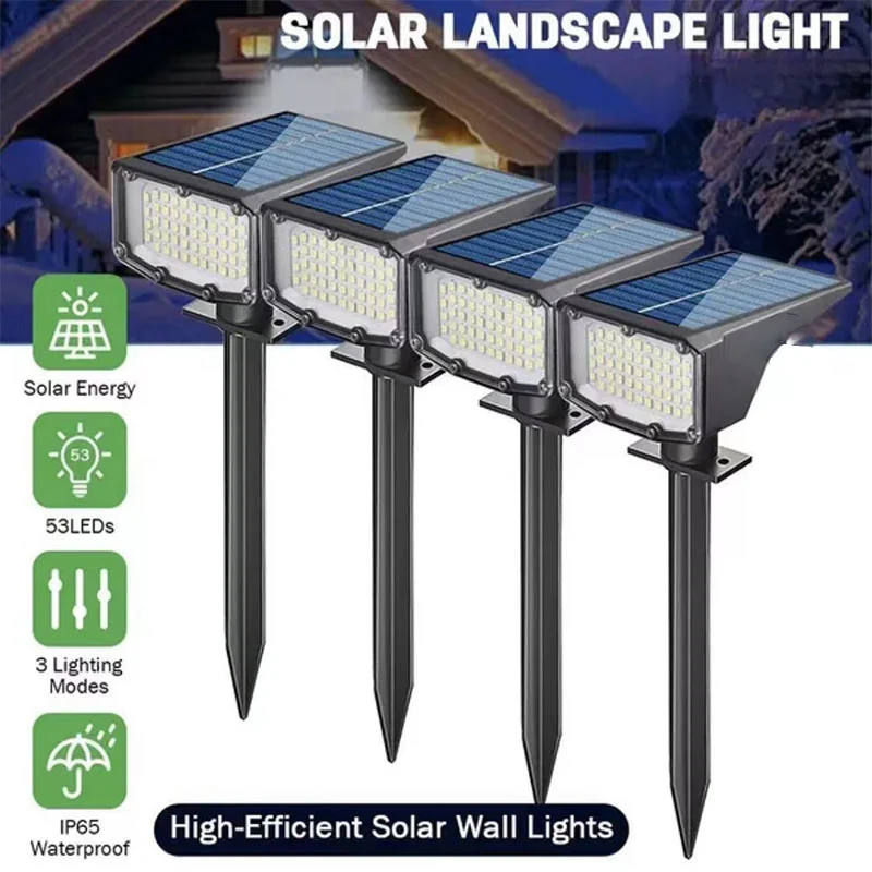 

4 шт., 53LED-лампы на солнечной батарее, IP65