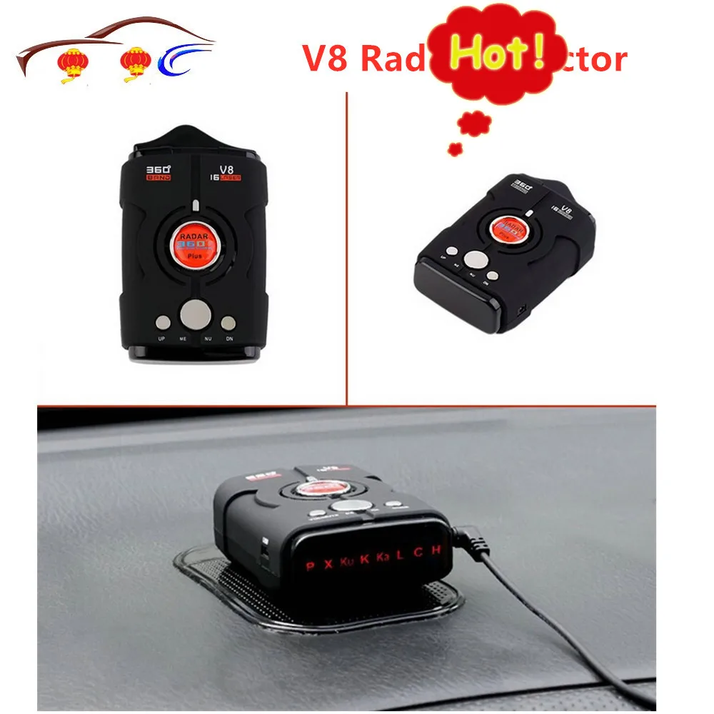 

Новейший V8 360 градусов автомобиль 16 полос русская/английская версия светодиодный дисплей антирадар-детектор XK NK Ku Ka Laser V 8