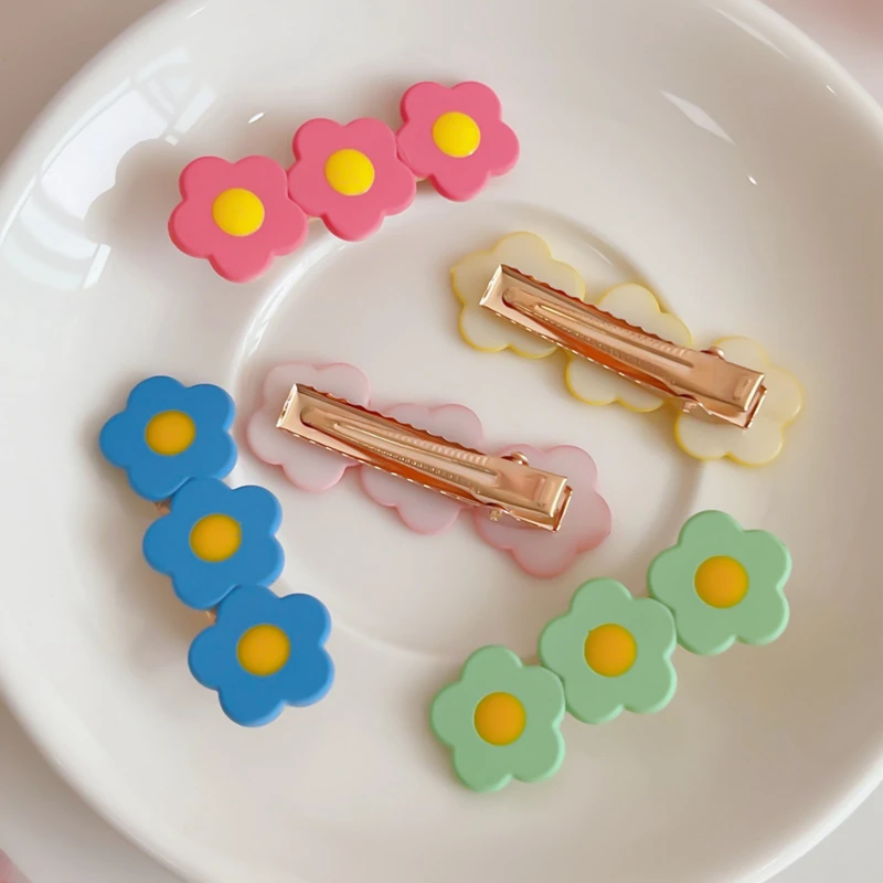 

Children's Hairpin Girl Cute Side Clip Candy Color Wave Flower Alligator Clips Headwear Hair Accessories Korean Headwear