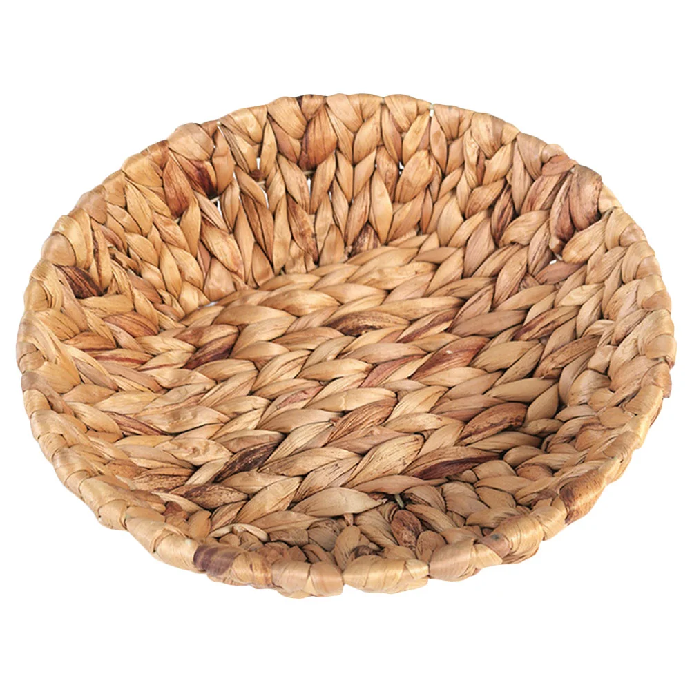 

Basket Wicker Tray Baskets Storage Fruit Serving Organizer Bread Egg Bins Weaving Hyacinth Closet Water Vanity Pantry Decorative