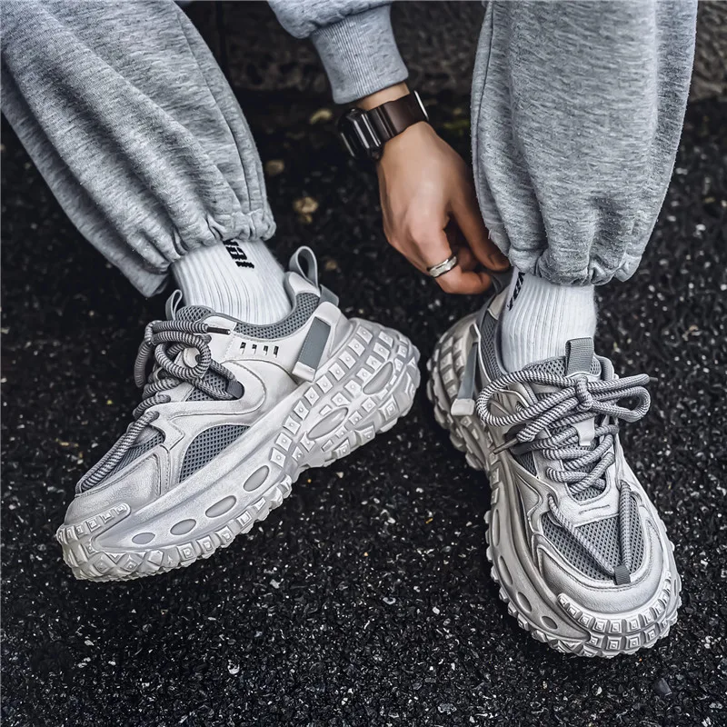 Мужские Винтажные кроссовки на платформе уличный стиль Скейтборд Повседневная