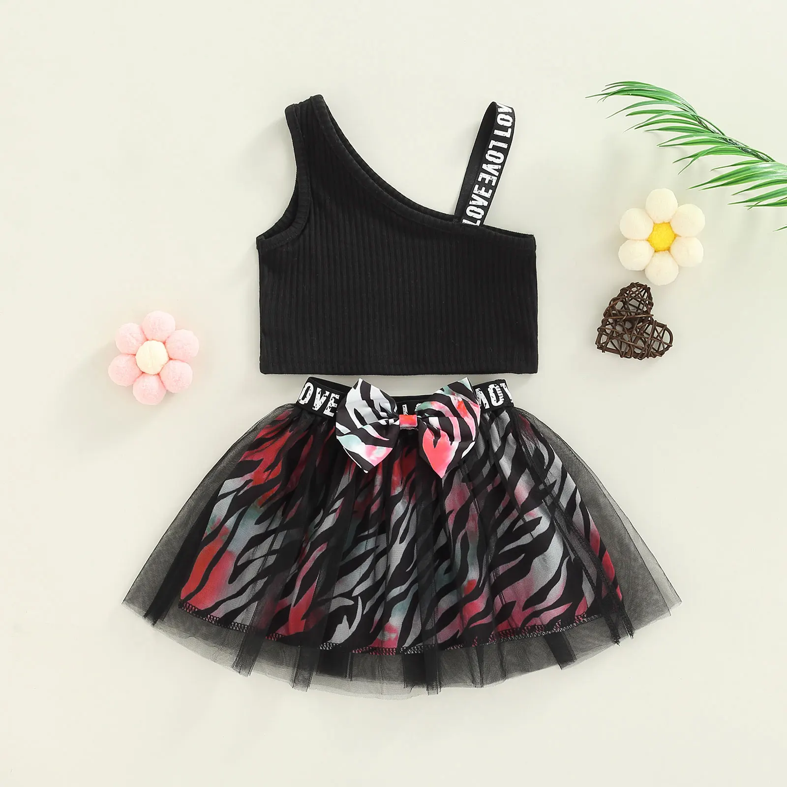 Летний повседневный костюм для маленьких девочек Citgeett вязаные топы на