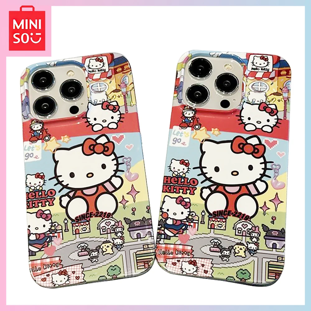 

Miniso Hello Kitty Iphone 14Promax все включено 13Pro Жесткий 12 рисунок 11 мультяшный чехол для телефона для девочек подарок на день рождения Рождество