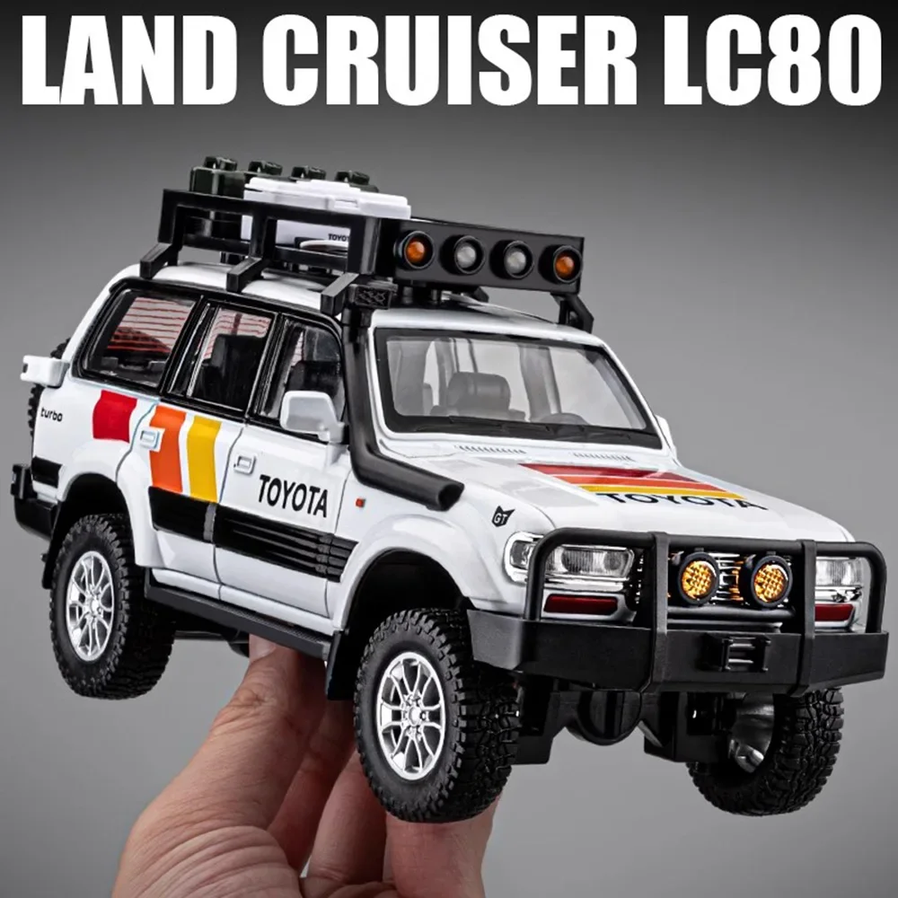 Масштаб 1:24 Toyota Land Cruiser LC80 модель автомобиля игрушечный сплав литой под давлением 6