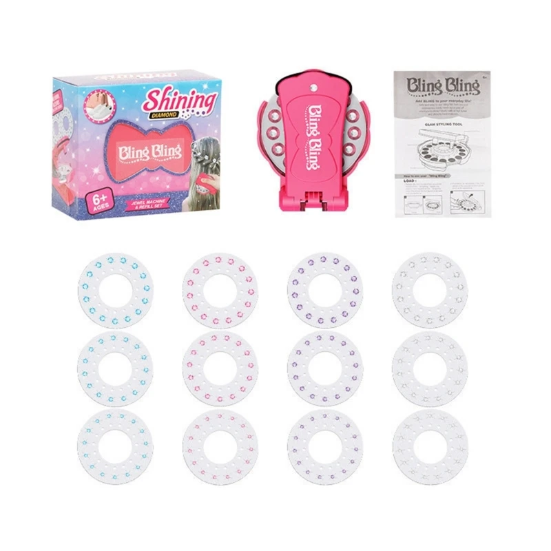 

DIY Blingbling ювелирный набор машин для девочек красочные волосы горный хрусталь сверлильный инструмент прическа дизайн ногтей