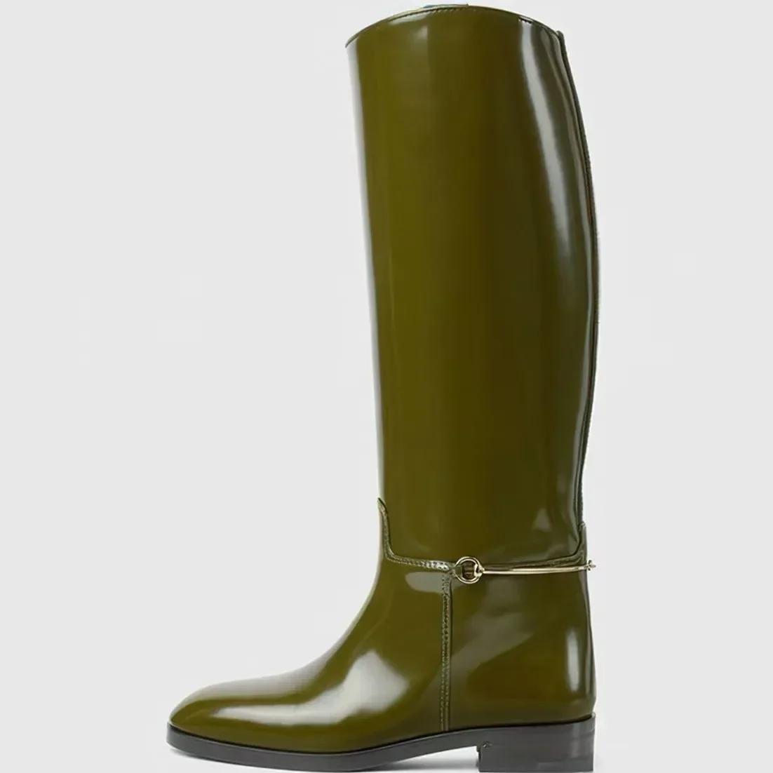 Новинка 2024 женские сапоги до колена на плоской подошве средней длины толстом