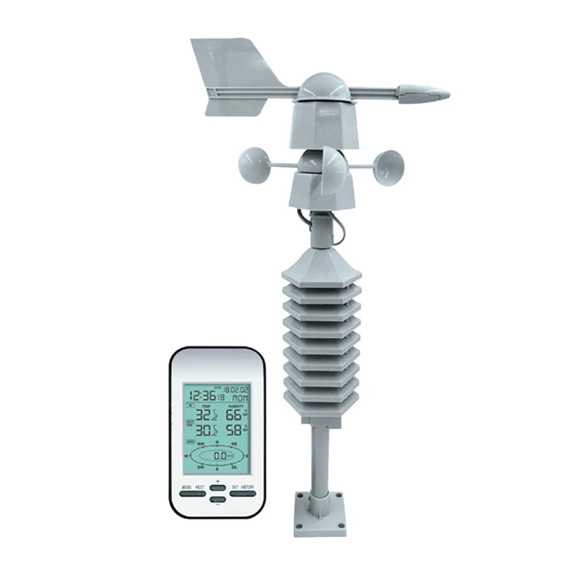 

Профессиональная метеостанция с датчиком скорости ветра и направления, цифровой измеритель температуры и влажности ветра для дома