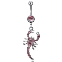 crystal zircon scorpion navel rings for women piercing 316l surgical steel belly button rings beach sex body jewelry gift