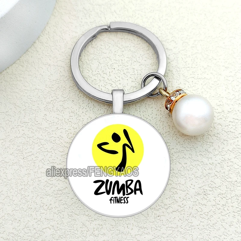 

Брелок Zumba для девочек, милый дом с жемчужинами, цепочка для ключей для танцев, подарок для любителей Zumba