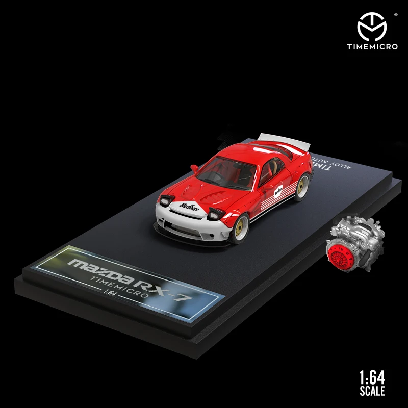 Модель автомобиля TimeMicro1:64 Dream RX-7 окрашенная в синий цвет ограниченная коллекция