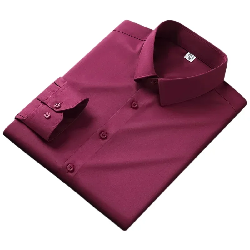 Рубашка мужская стрейчевая с длинным рукавом шелковая деловая и удобная рабочая