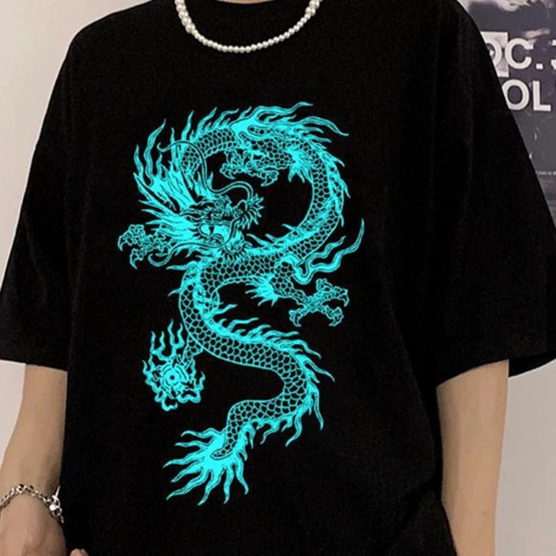

Women T Shirt Streetwear Tops Aesthetic Oversized T Shirt Harajuku Gothic Casual Short Sleeve Black Print Tees Ladies Clothes