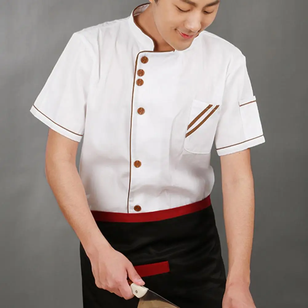 Chef Top Great Catering Short Sleeve Quick Dry Buttons Chef Uniform for Foodservice Chef Uniform Uniform