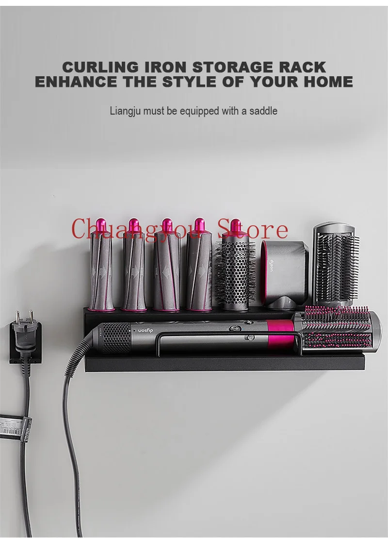 

Suitable for Dyson Airwrap Wall-Mounted Dryer and Hair Curler Storage Rack Hair Care Tool Storage Shelf Organizer Stand Bracket
