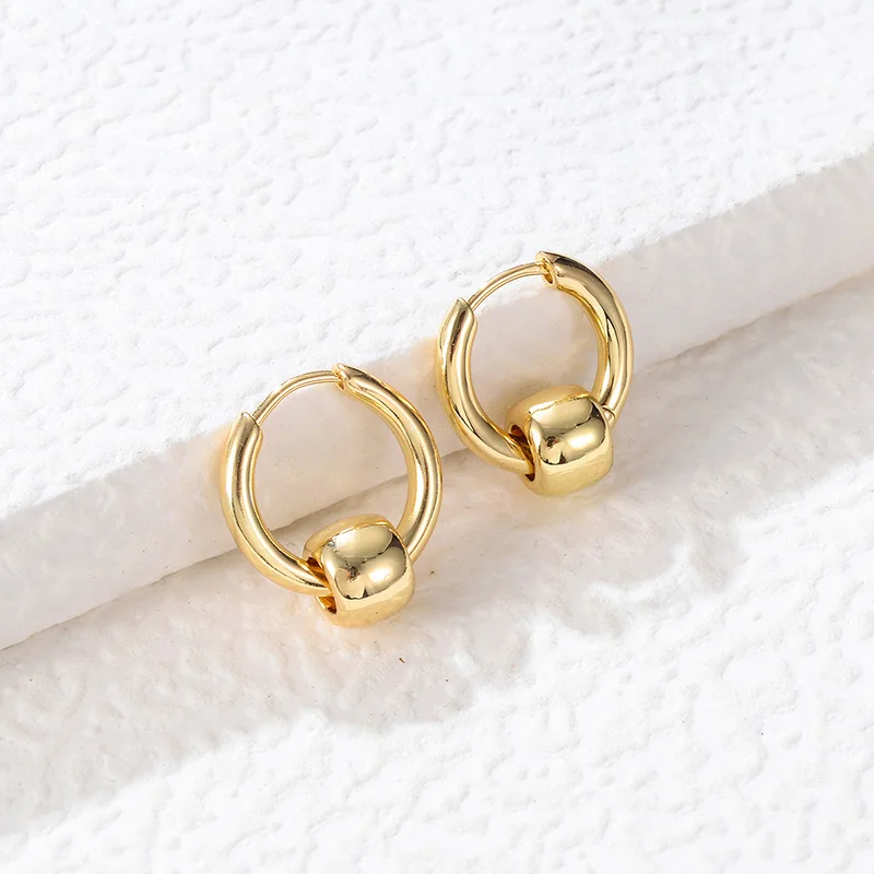 

Shineland 2023 Korean Fashion Gold Color Hollow Round Pendant Hoop Earrings For Women Trendy Jewelry Wedding Party Accessories