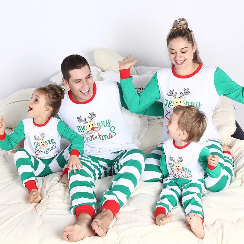 

Family Christmas Pajamas Set Striped Pyjamas Sets Family Look Matching Adult Kids Girls Boy Mommy Sleepwear Nightwear CA489