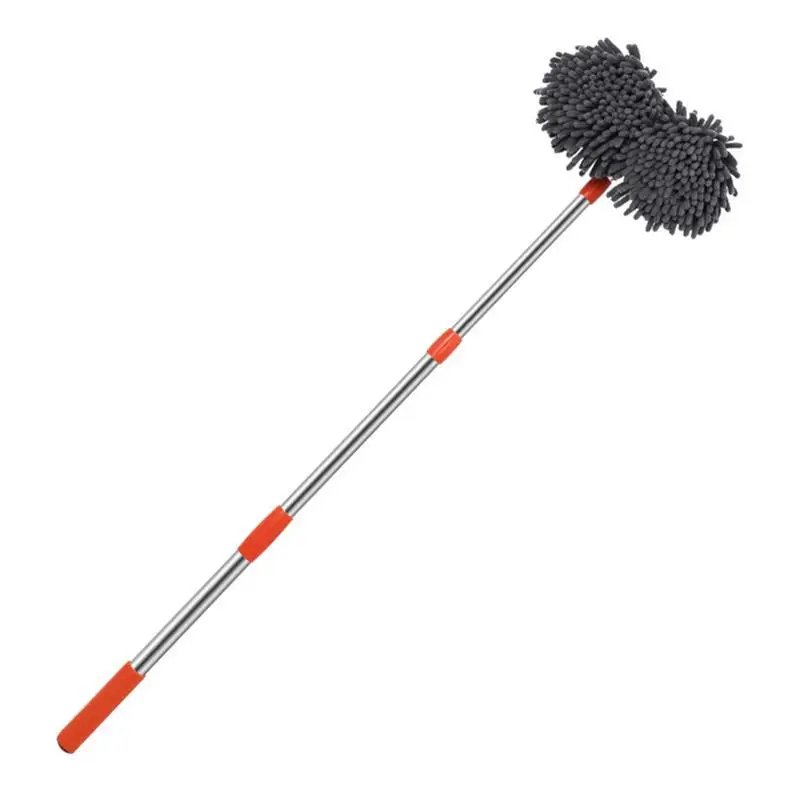 

Car Wash Brush With Long Handle Soft Car Washing Brush Mitt With Telescopic Handle 360 Rotating Heads RV/Car Cleaning Mop Wand