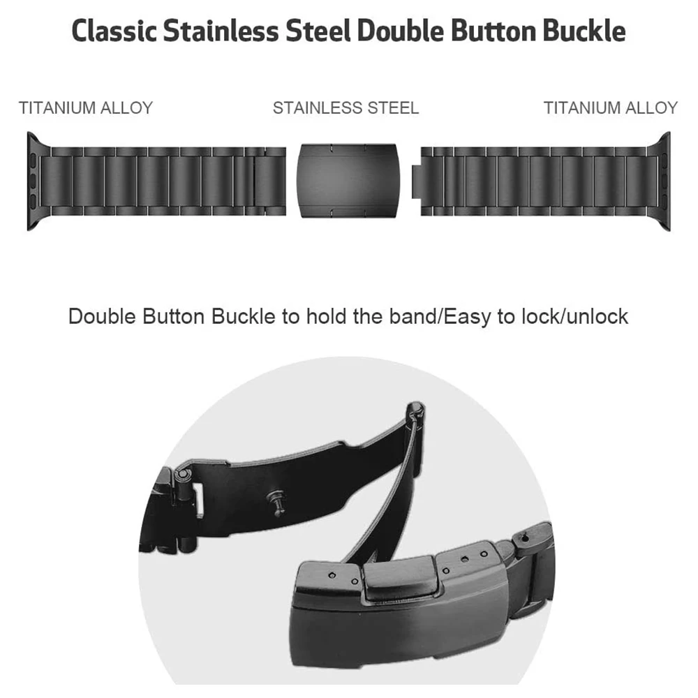 Titanium Metal Strap for Apple Watch Band 49mm 45mm 41mm 44 40mm 42 38mm Quick Release Wristband for iWatch Series Ultra 87654SE
