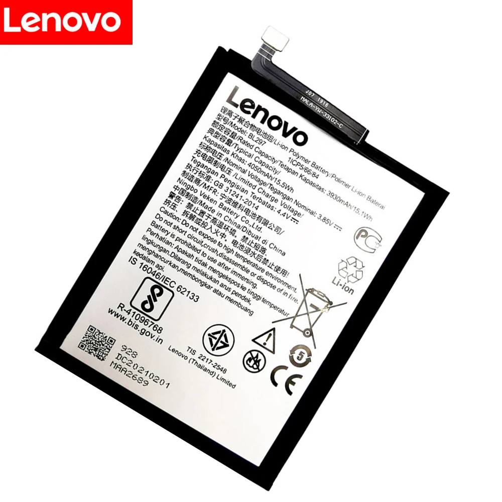 100% Original High Quality 4050mAh BL297 For Lenovo K5 Pro L38111 L38041 Z6 Lite 6.3 inch Cell Phone Batteries +Tools