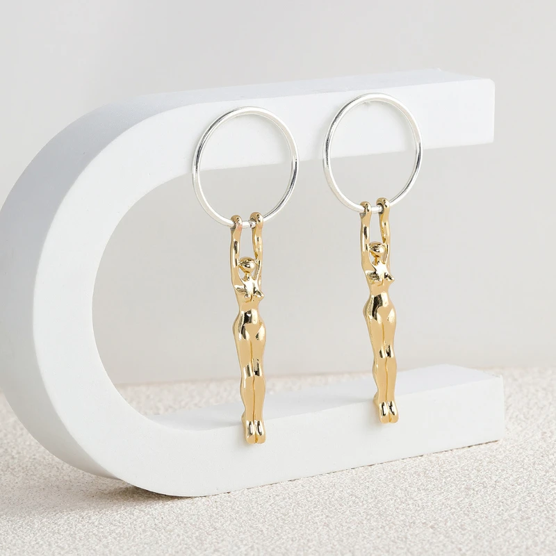 

Delicate Nude Famale Body Earrings for Women Girls Piercing Hoop Figure Earring Engagement Wedding Gifts Liveral Art Jewelry