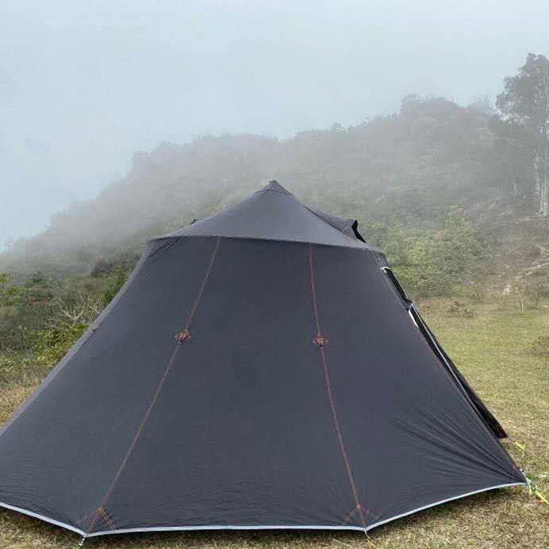 Фото Палатка TechHPAsta Gear Mountain House: Просторная, для командных мероприятий, ультралегкая, на 10 человек, для кемпинга, палатка-пирамида без каркаса для треккинга №5