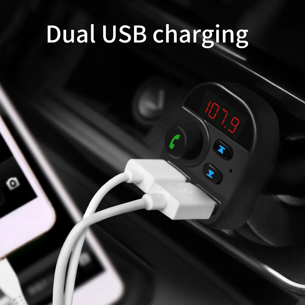 Kebidu USB AUX FM-передатчик Bluetooth 5 0 автомобильный комплект зарядное устройство для