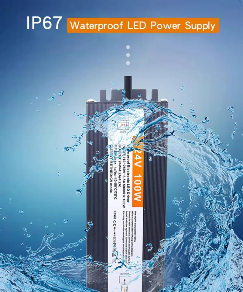 

IP67 Waterproof Switching Power Supply Transformer AC 110V~220V To DC 12V 24V Lighting Driver 30W 50W 100W 200W 250W 300W 400W