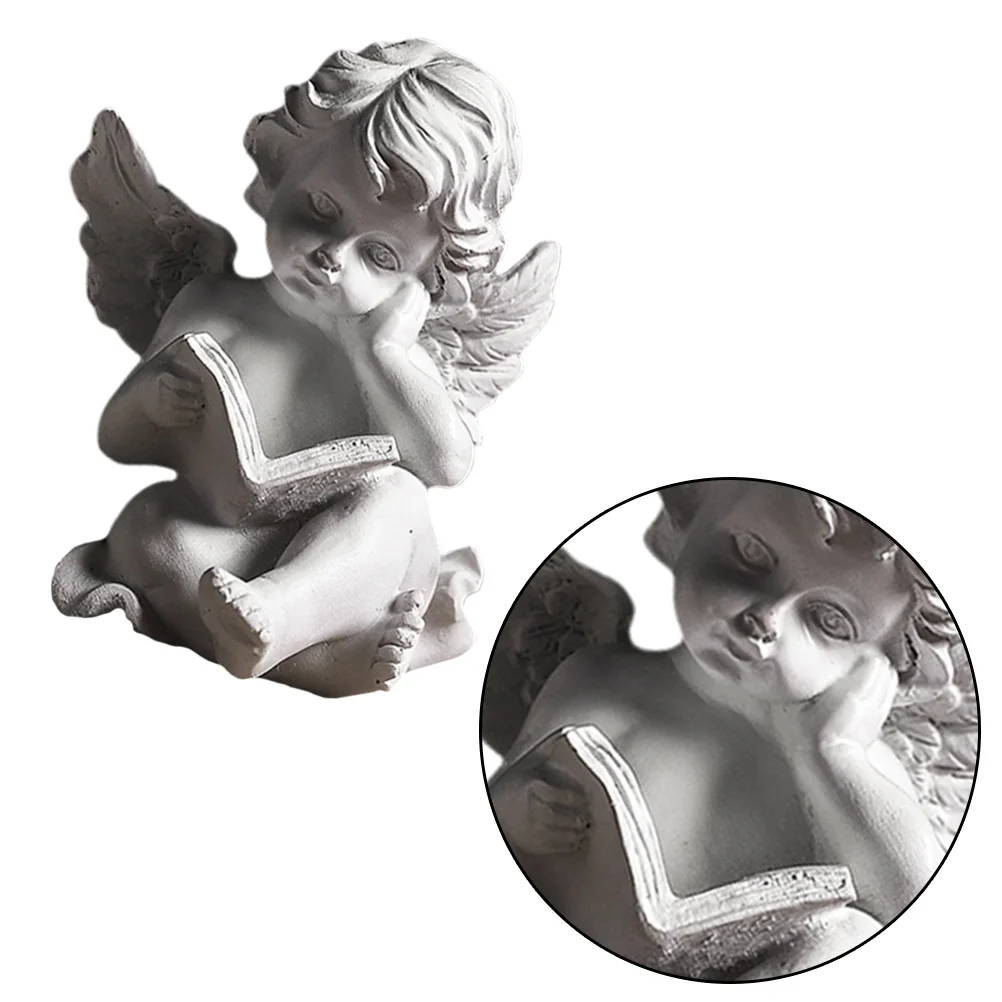 

Angel Statue Garden Figurine Sculpture Resin Ornament Decoration Cherub Decor Baby Figurines Praying Table Angels White Home