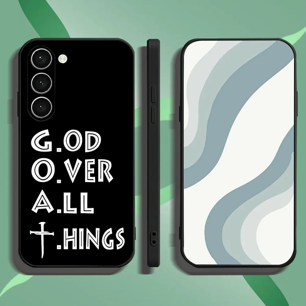 F-Faith Jesus Art Words Phone Case For Samsung Galaxy A52 A12 A51 S21 Edge S22ULTRA S23 S20LITE Plus Ultra Black Cover