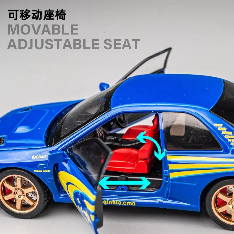 Фото Модель автомобиля Subaru Impreza 1:32 из сплава, литая под давлением, с функцией отката, звуком и светом, коллекционный подарок для фанатов №3