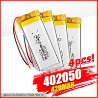 124pcs 420mah 3 7v rechargeable lipo battery li polymer lithium batteries 402050 for mp3 mp4 gps dvd recorder e book