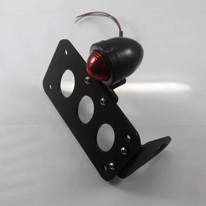 

Black Bullet Side Mount Tail Light Cruiser Chopper Old School Rat Bike Custom CB
