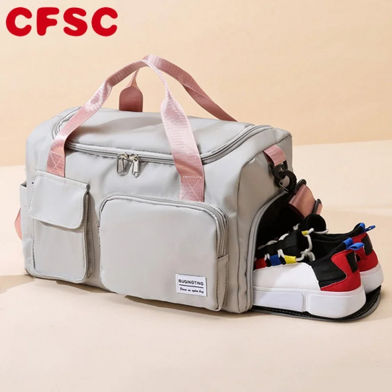 

Новая дорожная сумка для багажа, женская сумка через плечо, брендовая Водонепроницаемая нейлоновая спортивная сумка большой вместимости, женские сумки через плечо