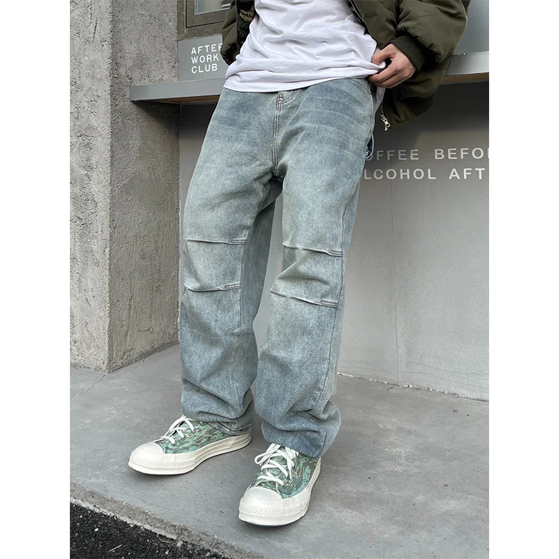 Fashion Men's Jeans Vintage Washed Men's Pants Loose Fit Jeans Korean Fashion Streetwear Y2k Clothes Brand Jeans Jeans Aestethic