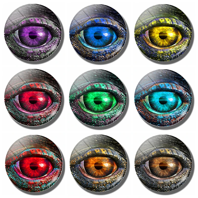 Фото Halloween 30 MM Fridge Magnet Terrorist Ghost Dragon Eagle Eye Glass Dome Magnetic Refrigerator Stickers Note Holder Home Decor №1