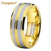 itungsten 8mm men women wedding rings dropshipping gold fashion engagement band brushed finish factory wholesale comfort fit