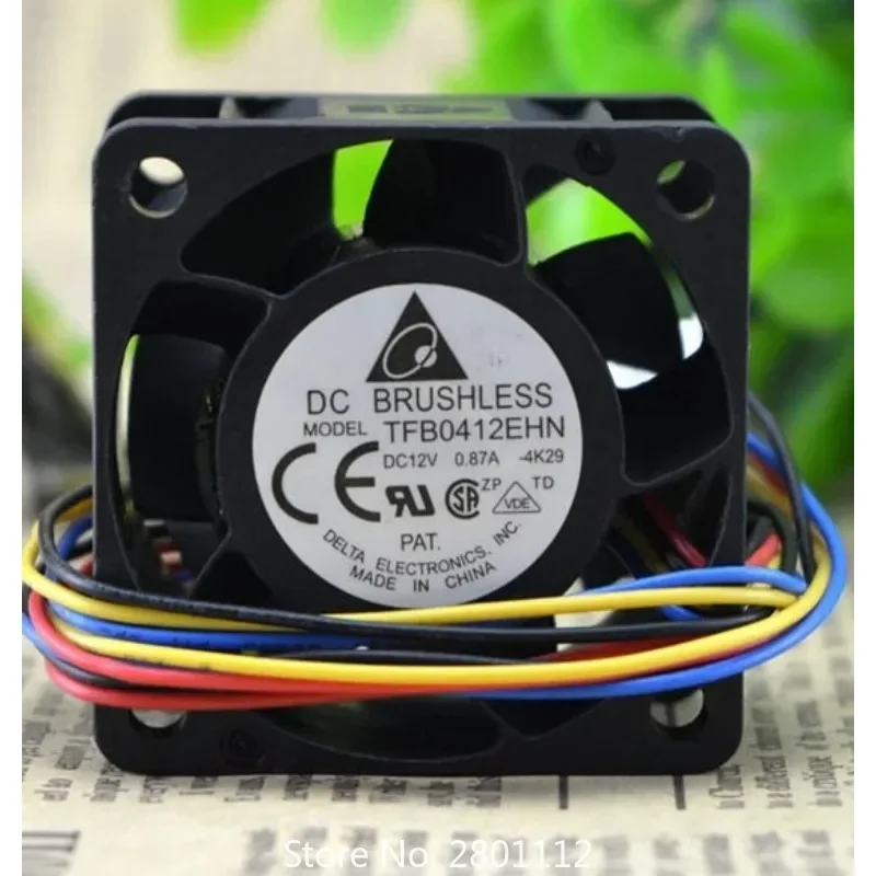 Фото Новый вентилятор охлаждения для Delta TFB0412EHN 12V 0.87A 4см, двухшариковый PWM-вентилятор для сервера 4028 40x40x28мм №1