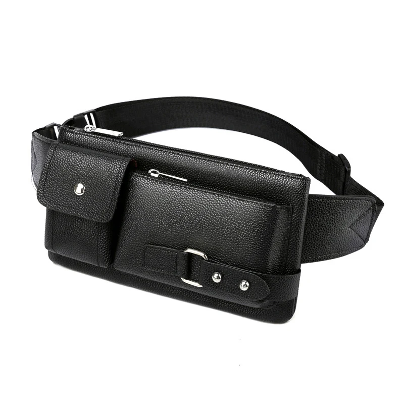 

Male Phone Leather Bum Waist Chest Male Brand Bags Man Pack Pouch Men's Hip Sack Fanny Shoulder Bag Bag Belt For