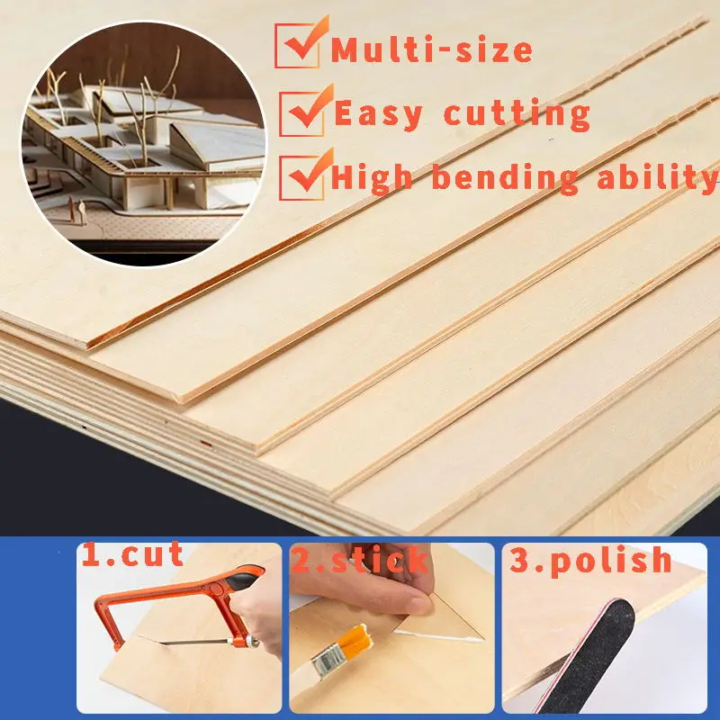 5 шт. 15x15 см 20x20 см 22x22 см авиационная модель слойная доска из липы фанерная доска самодельная Строительная модель материалы деревянные поделки