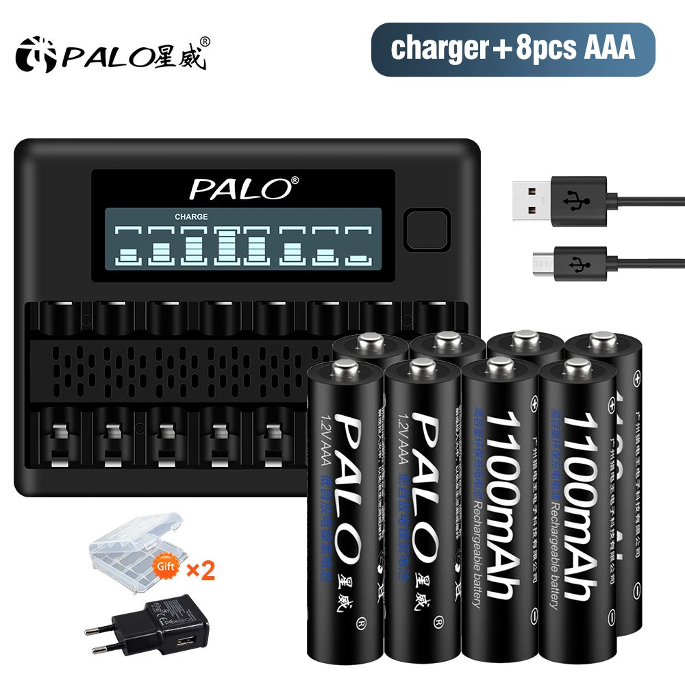 PALO 4-20Pcs AAA Rechargeable Battery 1.2V Ni-MH AAA Battery