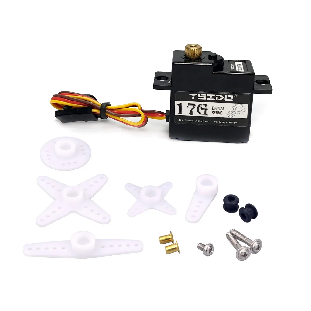 YSIDO 17g микро мини сервопривод S0017M металлическая Шестерня 1,8 кг Крутящий момент цифровой сервопривод для 1/16 1/18 радиоуправляемого автомобиля вертолета самолета и лодки