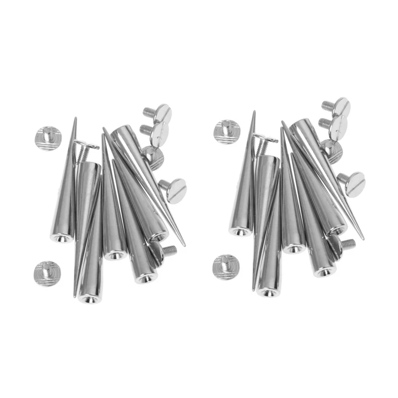 

20 Set Silver Screw Bullet Rivet Spike Studs Spots DIY Rock Punk