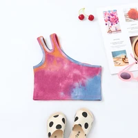 2022 ins summer fashion summer casual solid color cotton round neck camisole girls tops childrens clothing kids summer clothes