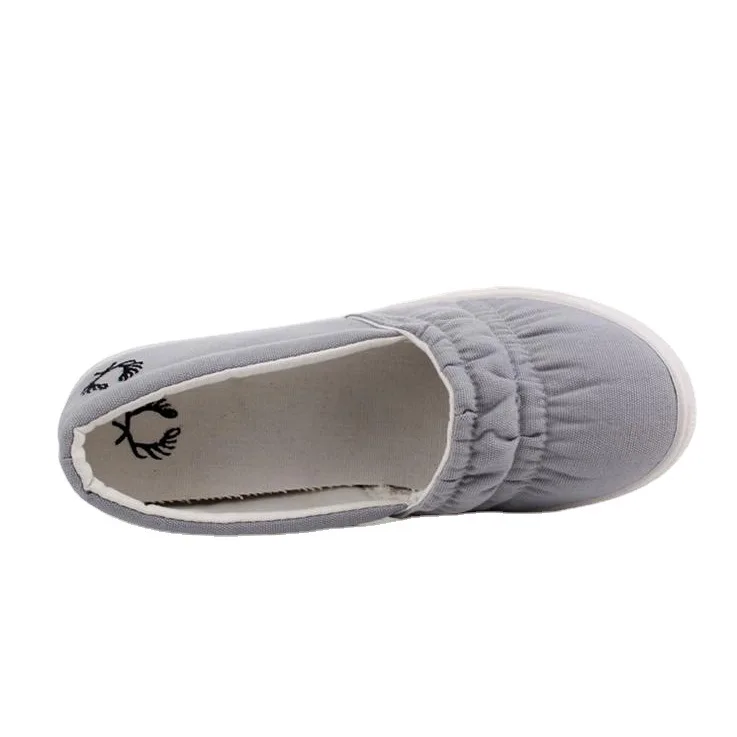 2022 New Spring Women's Sweet Casual Shoes Girl Flat Shoes Slip On White Canvas Shoes Breathable Loafer Shoes For Women Mujer