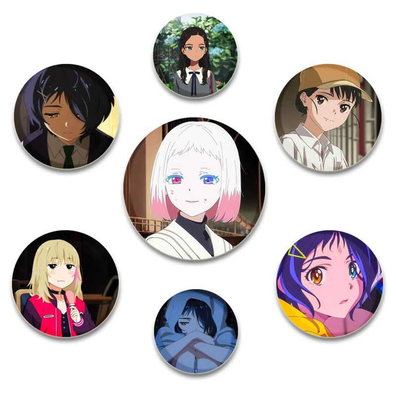 32/44/58 мм аниме Wonder Egg значок приоритета жесть булавки броши на пуговицах для