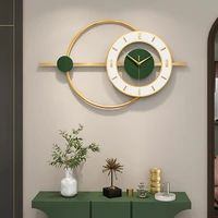 wall clock home metal ornaments personality creativity gold living room dining room decoration green illuminated pocket watch
