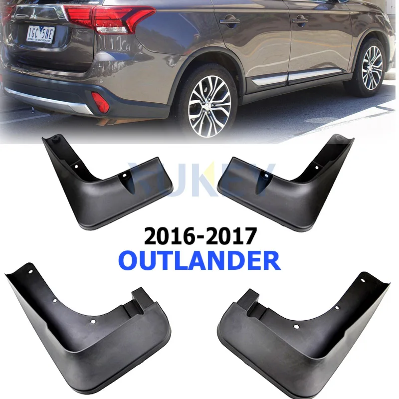 Auto Mud Flaps Kit for Mitsubishi Outlander 2015-2018 Mud Fender Splash Guard Front and Rear 4-PC Set Car Styling Accessories