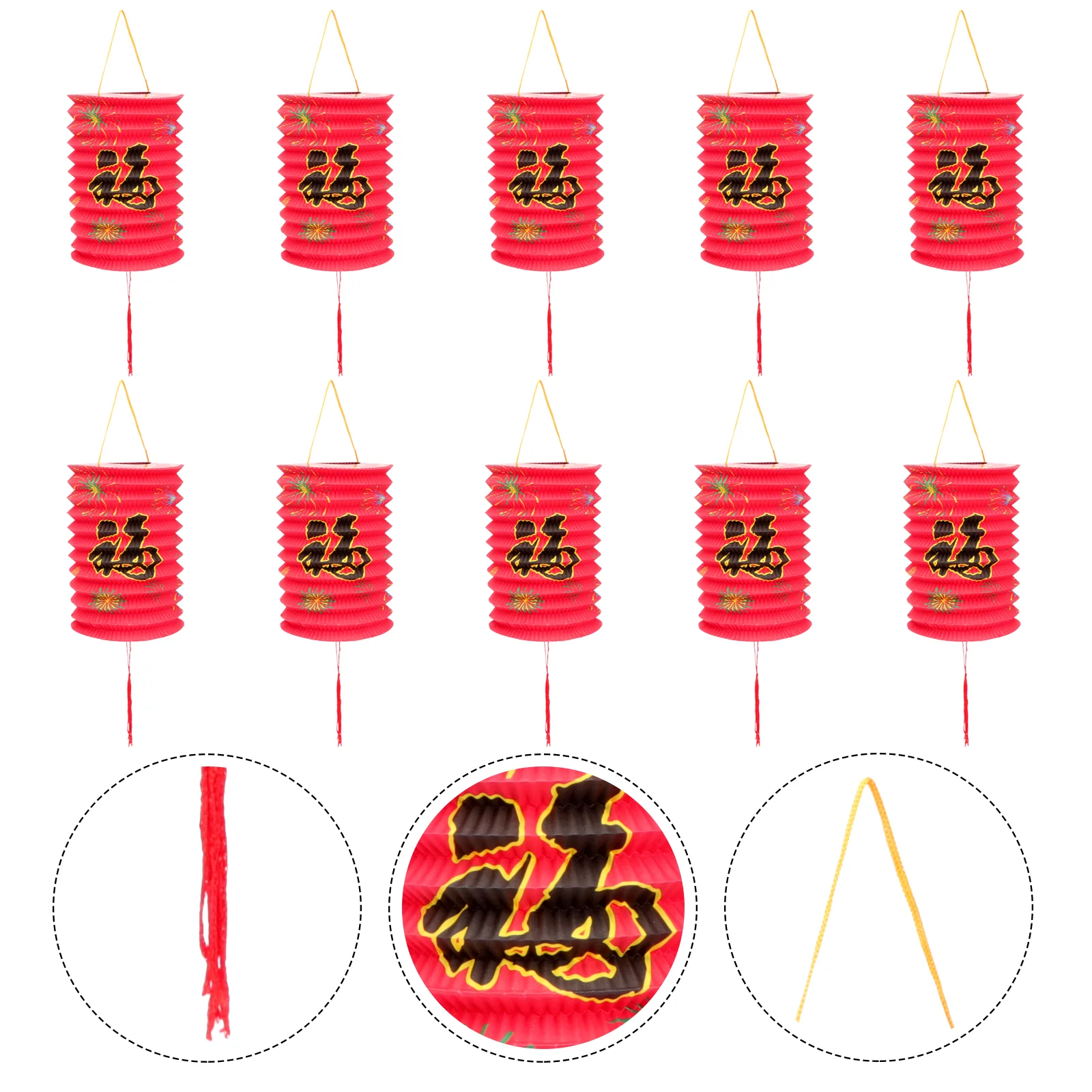 

Lantern New Year Lanterns Chinese Decor Ing Party Festival Spring Red Ox Paper Fireplace Years Backdrop Tassel Garland Ornament