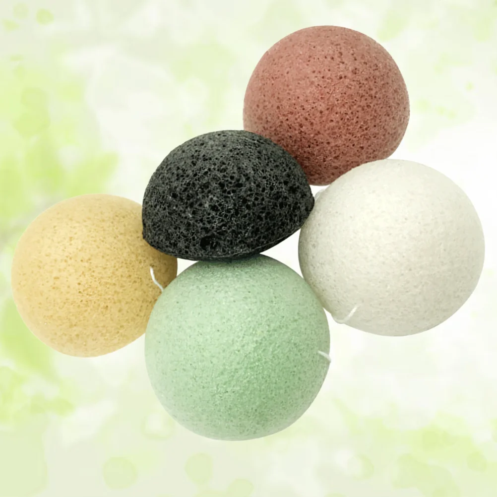 

5PCS Konjac Sponge Natural Facial Softer Cleansing Sponges Konjac Face Sponge Cleaning Flapping for Acne Prone Oily Skin